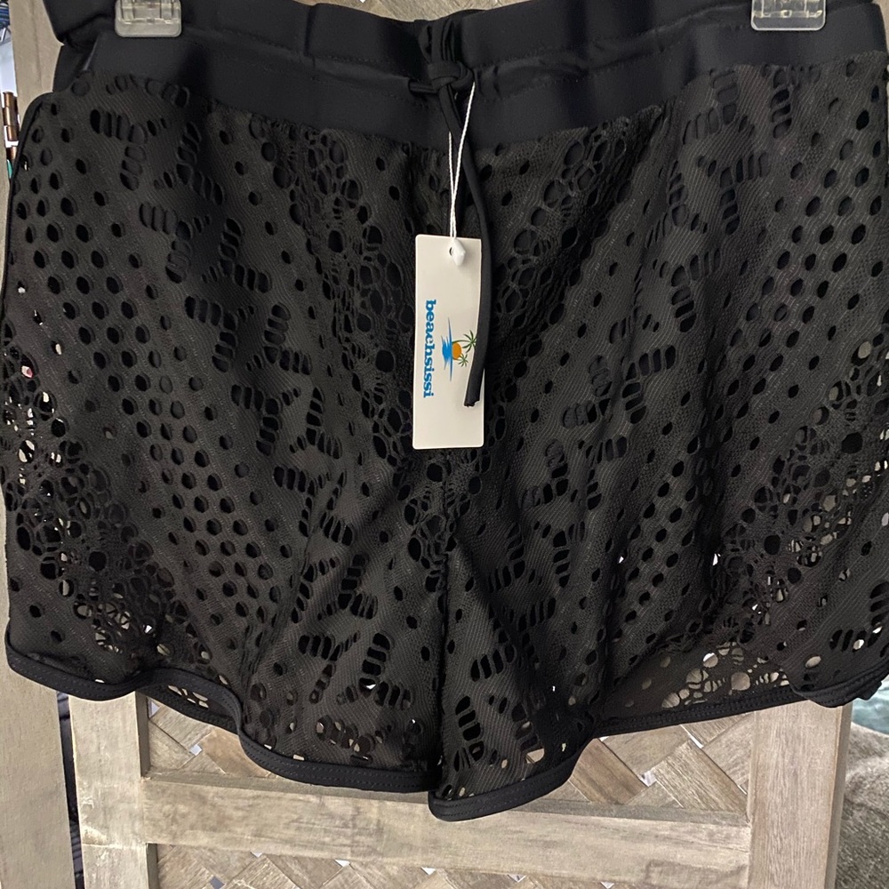 Lace swim shorts